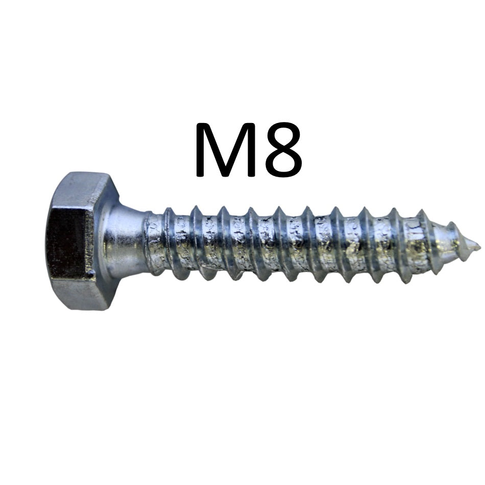 M8 Coach Screws with Hex Head ZP - Various Lengths - Premium M8 Coach Screw from Olympic Fixings - Just $0.13! Shop now at W Hurst & Son (IW) Ltd
