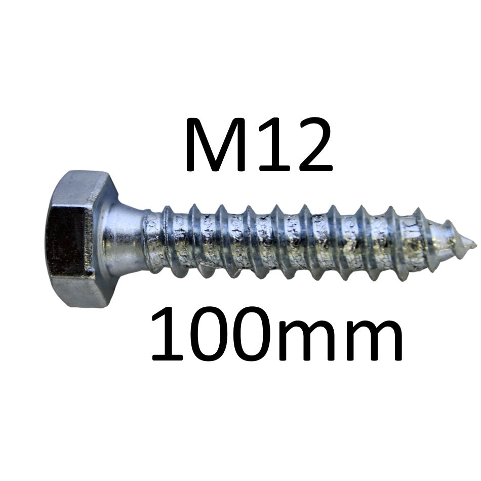 M12 Coach Screws with Hex Head ZP - Various Lengths - Premium M12 Coach Screw from Olympic Fixings - Just $0.38! Shop now at W Hurst & Son (IW) Ltd