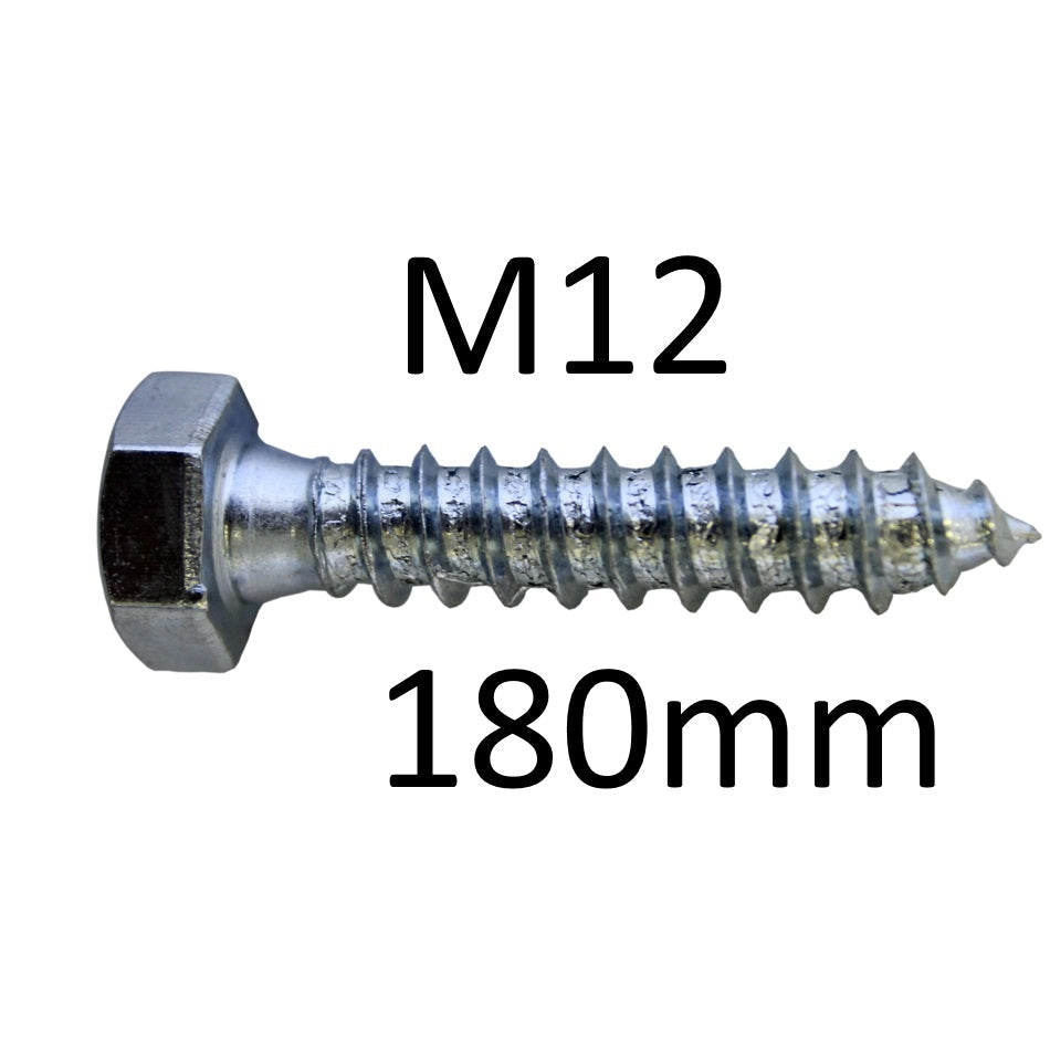 M12 Coach Screws with Hex Head ZP - Various Lengths - Premium M12 Coach Screw from Olympic Fixings - Just $0.38! Shop now at W Hurst & Son (IW) Ltd