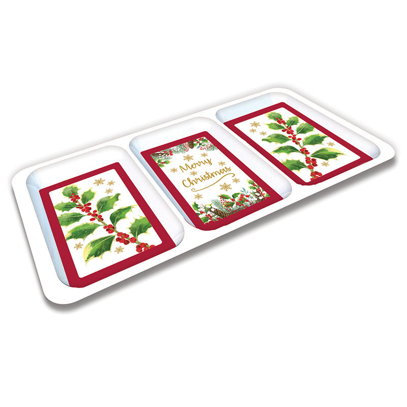 Melamine XAMGP311 3 Section Tray - Traditional Design - Premium Sundry Tableware from Giftmaker - Just $2.50! Shop now at W Hurst & Son (IW) Ltd