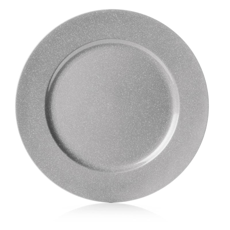 Premier Decorations AC155415S Glitter Charger Plate Silver 33cm - Premium Christmas Tableware from Premier Decorations - Just $1.99! Shop now at W Hurst & Son (IW) Ltd