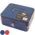 Ashley CB112 Cash Box 8" - Blue or Red Safes HAMBLE Ashley Housewares Brand_Ashley Cash Tin Collections_Safes & Cash Boxes Google Product Hamble Locks Padlocks & Security Locks Padlocks and Security Product Type_Safes Safes Safes & Cash Boxes