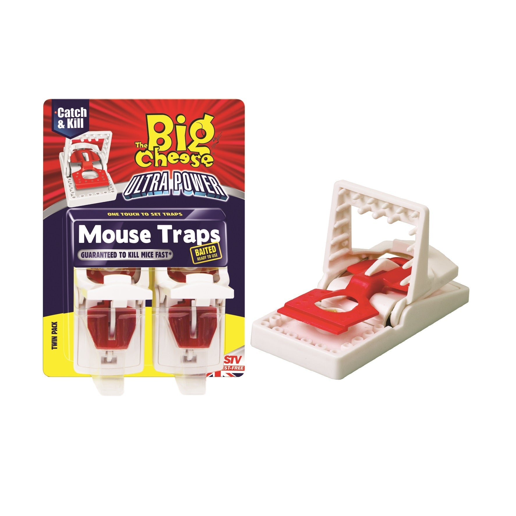 The Big Cheese STV148 Ultra Power Mouse Traps Twin Pack - Premium Rodent from STV - Just $7.5! Shop now at W Hurst & Son (IW) Ltd