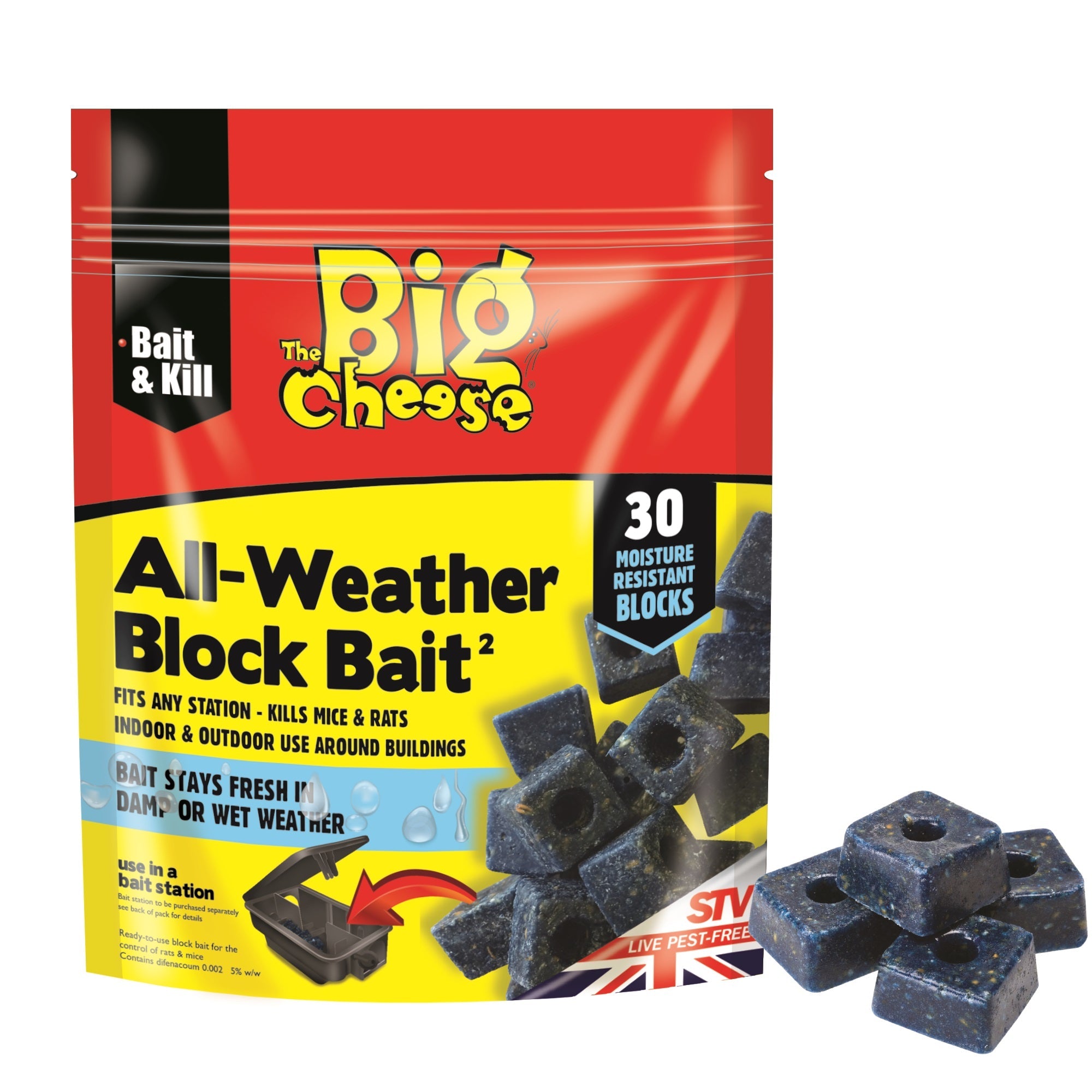 The Big Cheese STV213 All Weather Block Bait - Pack of 30 - Premium Rodent from STV - Just $9.95! Shop now at W Hurst & Son (IW) Ltd