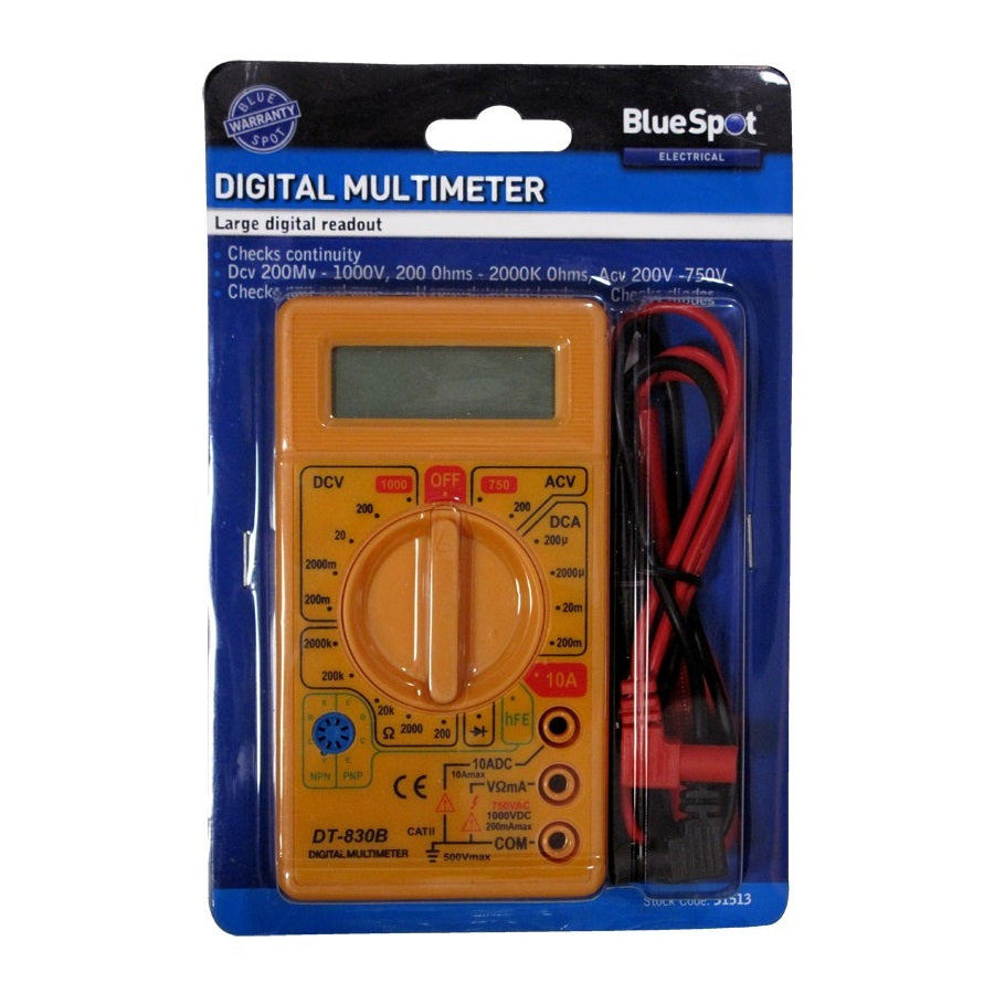 Blue Spot 31513 Digital Multi Meter - Premium Voltage Detectors from Blue Spot - Just $7.70! Shop now at W Hurst & Son (IW) Ltd