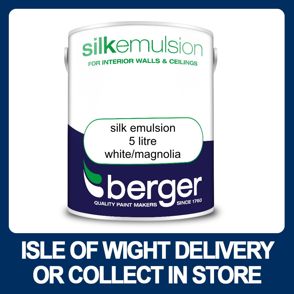 Berger Silk Emulsion 5 Litres - Various Colours - Premium Silk Emulsion from Berger - Just $23.99! Shop now at W Hurst & Son (IW) Ltd