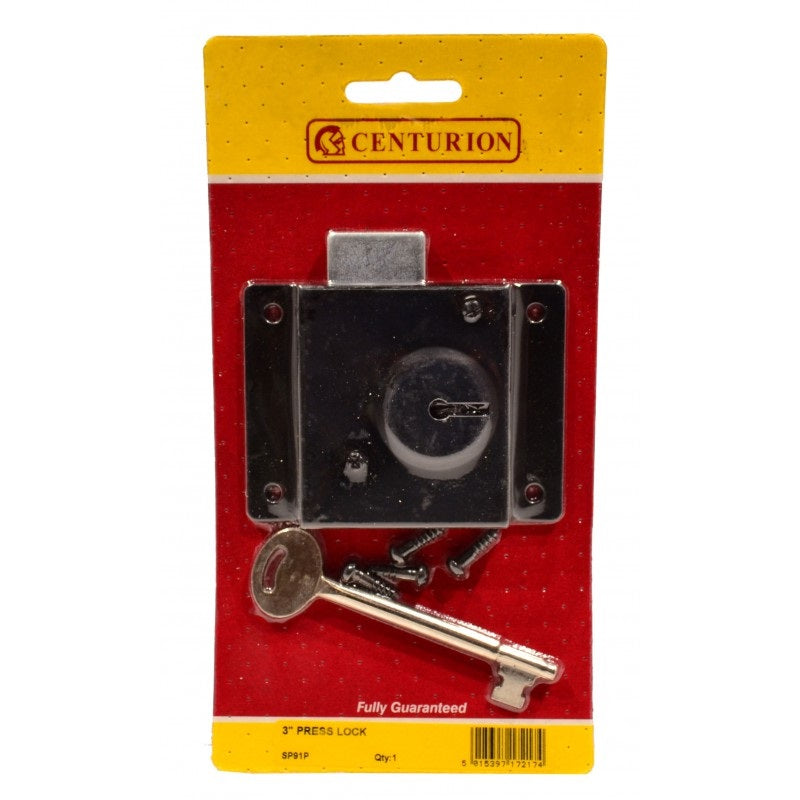 Centurion SP91P Press Lock 3" (75mm) - Premium Door Locks from Centurion - Just $7.0! Shop now at W Hurst & Son (IW) Ltd