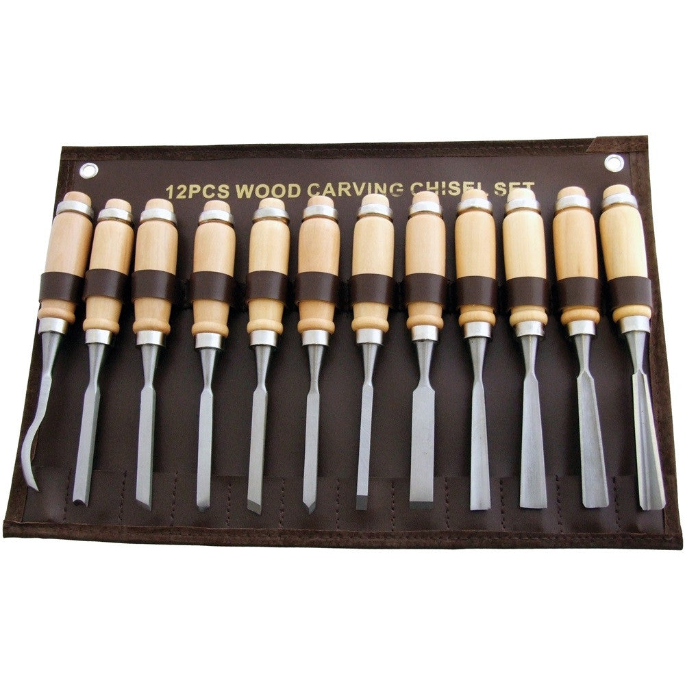 Amtech E0900 Wood Carving Chisel Set 12Pce - Premium Chisels from DK Tools - Just $32.99! Shop now at W Hurst & Son (IW) Ltd