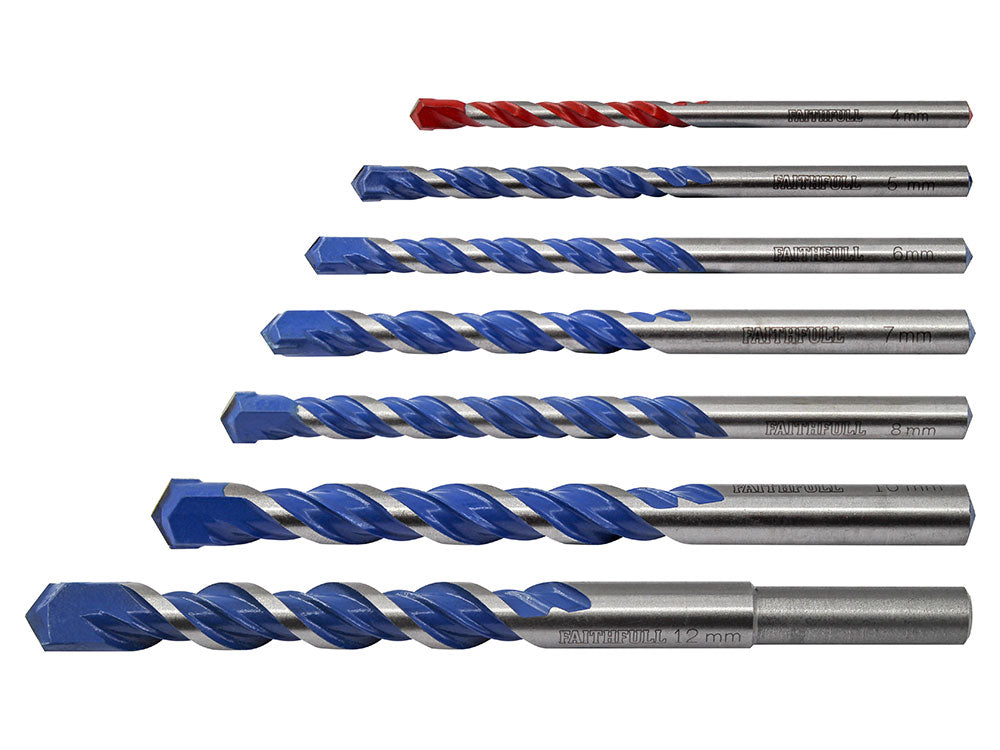 Faithfull XMS22MUD Multiuse Drill Bit Set 7 pc Drill Bits Masonry FAITHFULL Brand_Faithfull Drill Bits Drills & Screwdrivers Faithfull Feb23 Google Product Product Type_Drill Bit Sets Product Type_Drill Bits Masonry Product Type_Drill Bits SDS Product Type_SDS Chisels Product Type_Sundry Drilling RobC