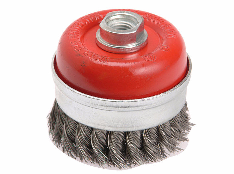 Faithfull FAIWBT80 Wire Cup Brush Twist Knot 80mm x M14 x 2 0.50mm - Premium Wire Brush Attachments from FAITHFULL - Just $20.26! Shop now at W Hurst & Son (IW) Ltd