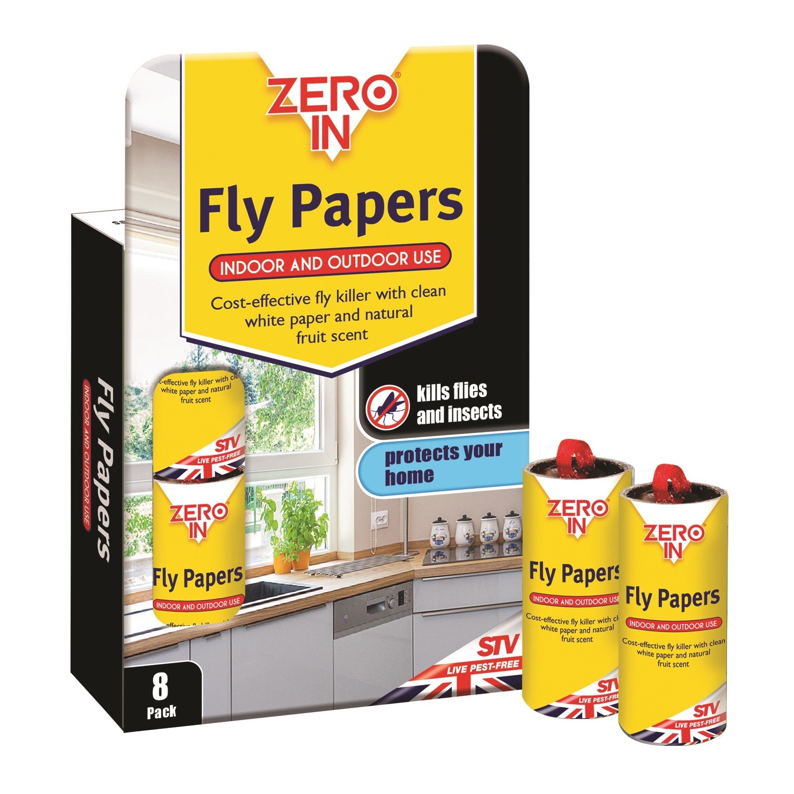 Zero In Fly Papers - Various Pack Sizes Insect STV Brand_STV Brand_Zero In Google Product Insect Control Pest Control Product Type_Insect STV Zeroin