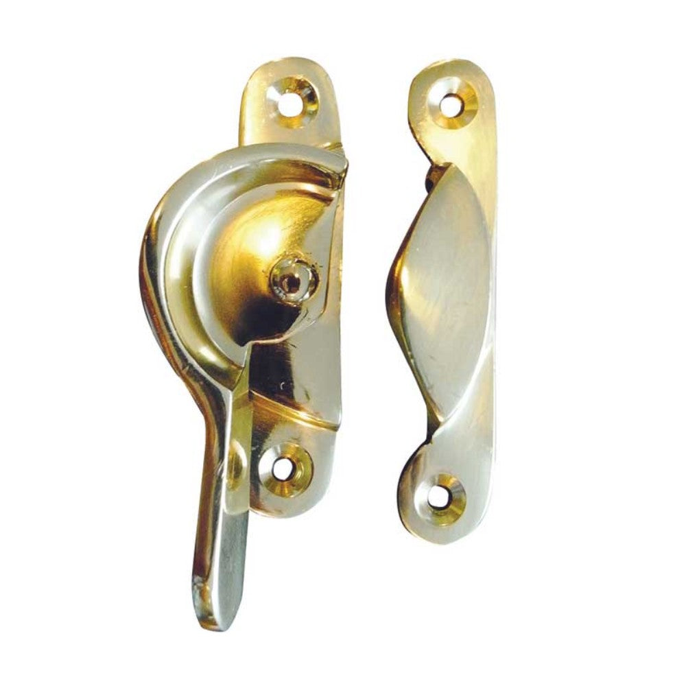 Frelan JV89NPB Narrow  Non-Locking Fitch Fastener - Polished Brass - Premium Window Locks from Frelan Hardware - Just $6.95! Shop now at W Hurst & Son (IW) Ltd