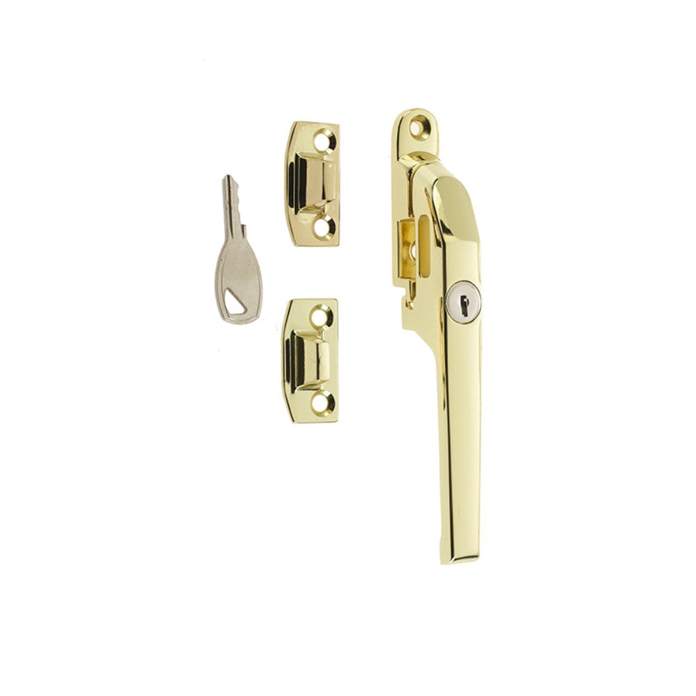 Frelan JW78LPB Locking Window Fastener - Polished Brass Finish - Premium Window Locks from Frelan Hardware - Just $10.99! Shop now at W Hurst & Son (IW) Ltd