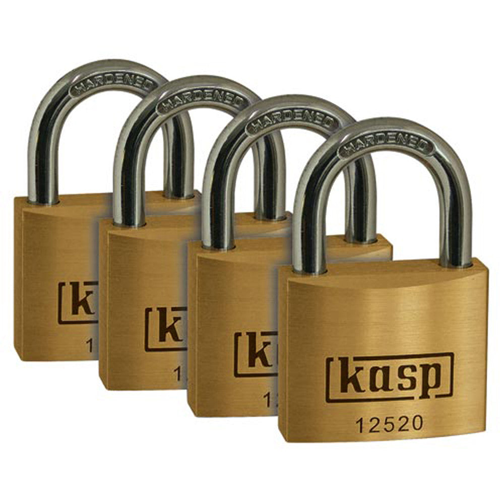 Kasp K12520D4 Premium Brass Padlock 20mm - Quad Pack - Premium Padlocks from KASP - Just $17.95! Shop now at W Hurst & Son (IW) Ltd