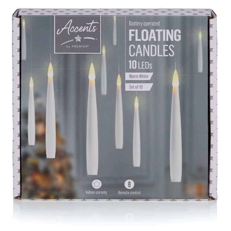 Accents LB192205 LED Floating Candle Set of 10 - Premium Light Up Decorations from Premier Decorations - Just $19.99! Shop now at W Hurst & Son (IW) Ltd