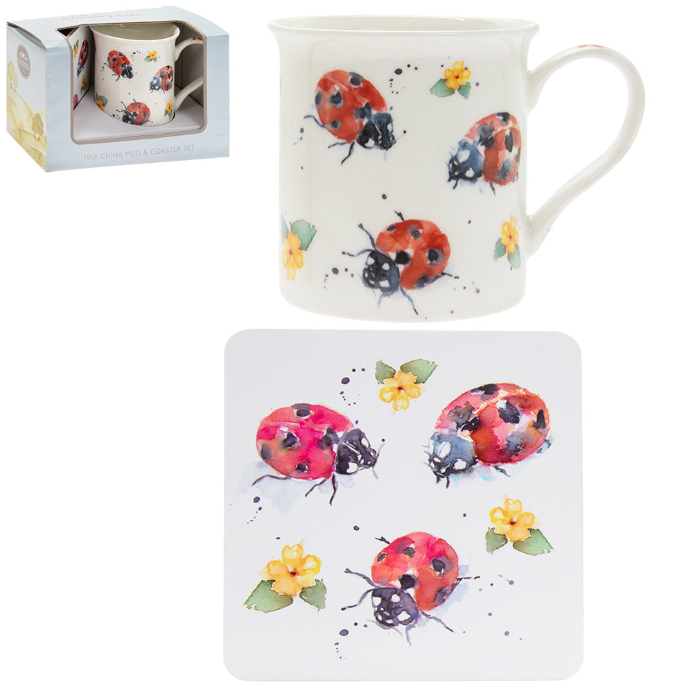 Country Life LP34066 Fine China Mug & Coaster - Ladybirds - Premium Mug Sets from LESSER & PAVEY - Just $5.99! Shop now at W Hurst & Son (IW) Ltd