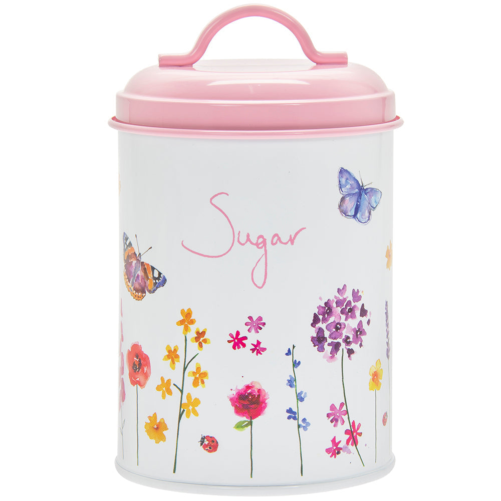 Lesser & Pavey LP46727 Metal Sugar canister - Butterfly Garden - Premium Tea Coffee Sugar Canisters from LESSER & PAVEY - Just $7.99! Shop now at W Hurst & Son (IW) Ltd