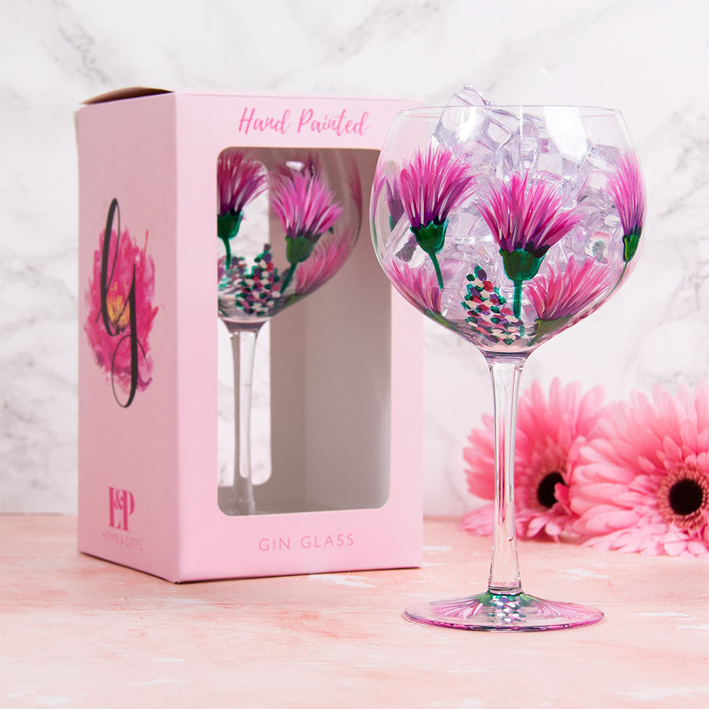 Lesser & Pavey LP48091 Gin Glass - Thistles & Heather - Premium Drinking Glasses from LESSER & PAVEY - Just $9.95! Shop now at W Hurst & Son (IW) Ltd