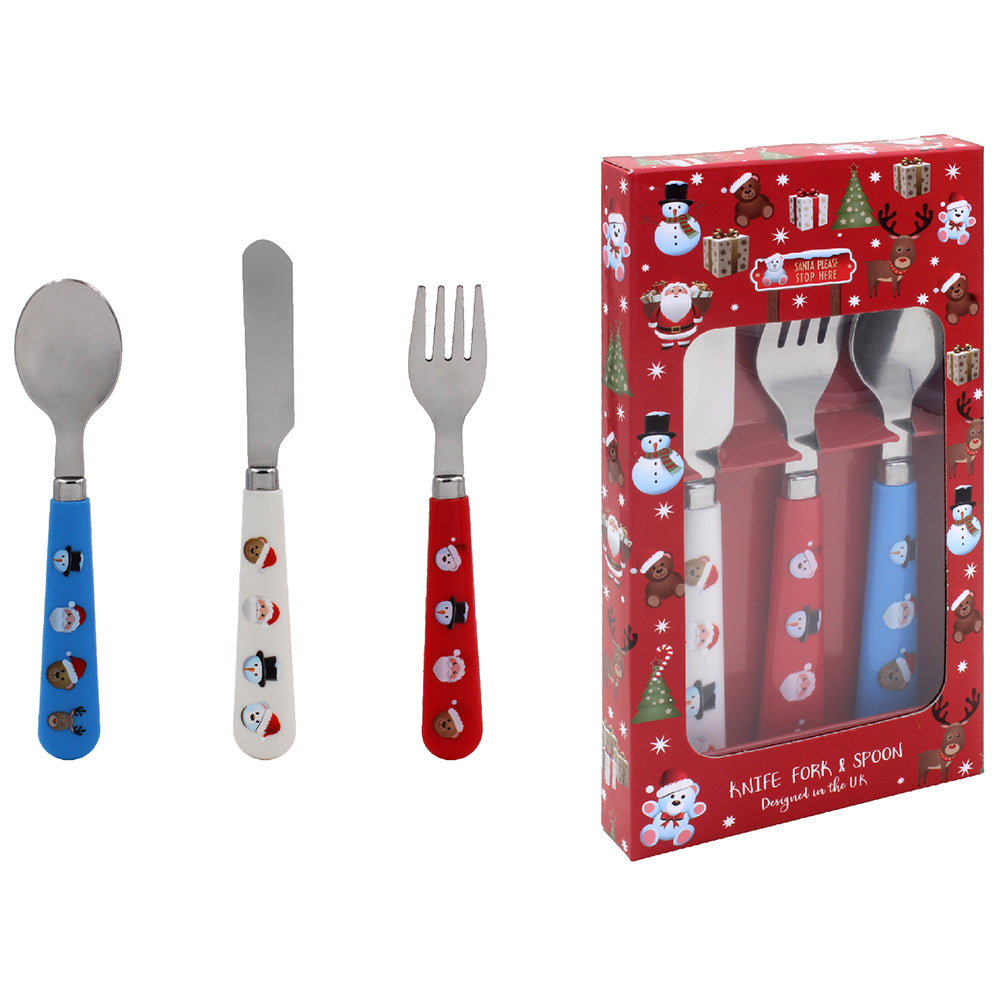 Lesser & Pavey LP51772 Knife, Fork & Spoon Cutlery Set - Christmas Little Stars - Premium Picnic Dining from LESSER & PAVEY - Just $6.5! Shop now at W Hurst & Son (IW) Ltd