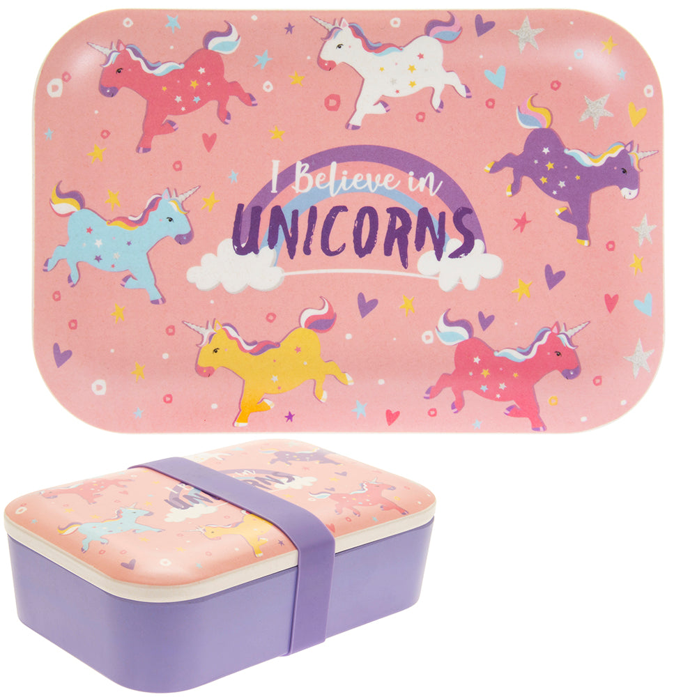 Lesser & Pavey LP87070 Bamboo Lunchbox - Unicorns - Premium Picnic Dining from LESSER & PAVEY - Just $4.99! Shop now at W Hurst & Son (IW) Ltd
