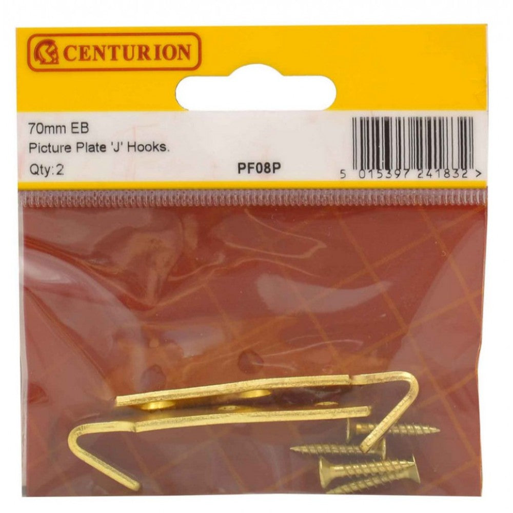 Centurion PF08P Picture Plate 'J' Hook - 2pk - Premium Picture Hanging from Centurion - Just $1.40! Shop now at W Hurst & Son (IW) Ltd