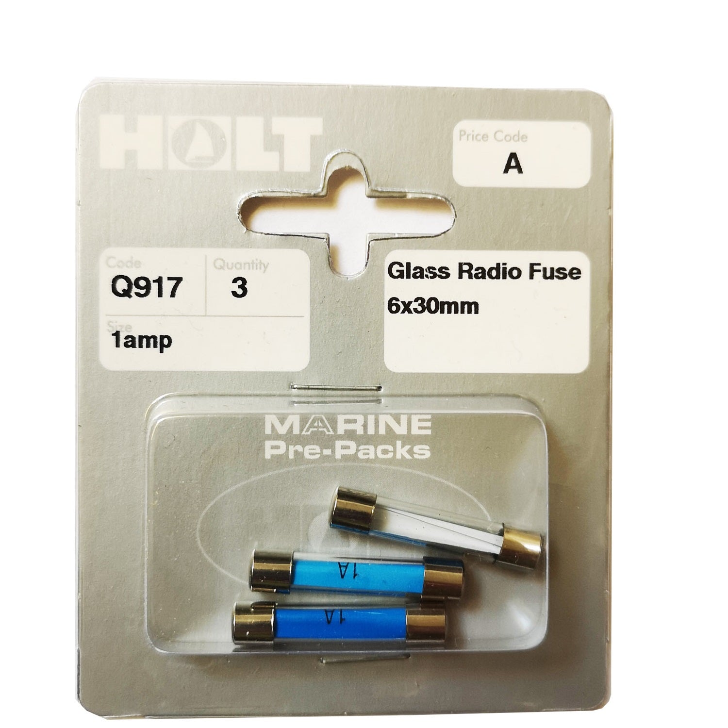 Holt Marine Q917 Glass Radio Fuse Pkt3 - 1amp - Premium Fuses from Holt Marine - Just $1.99! Shop now at W Hurst & Son (IW) Ltd