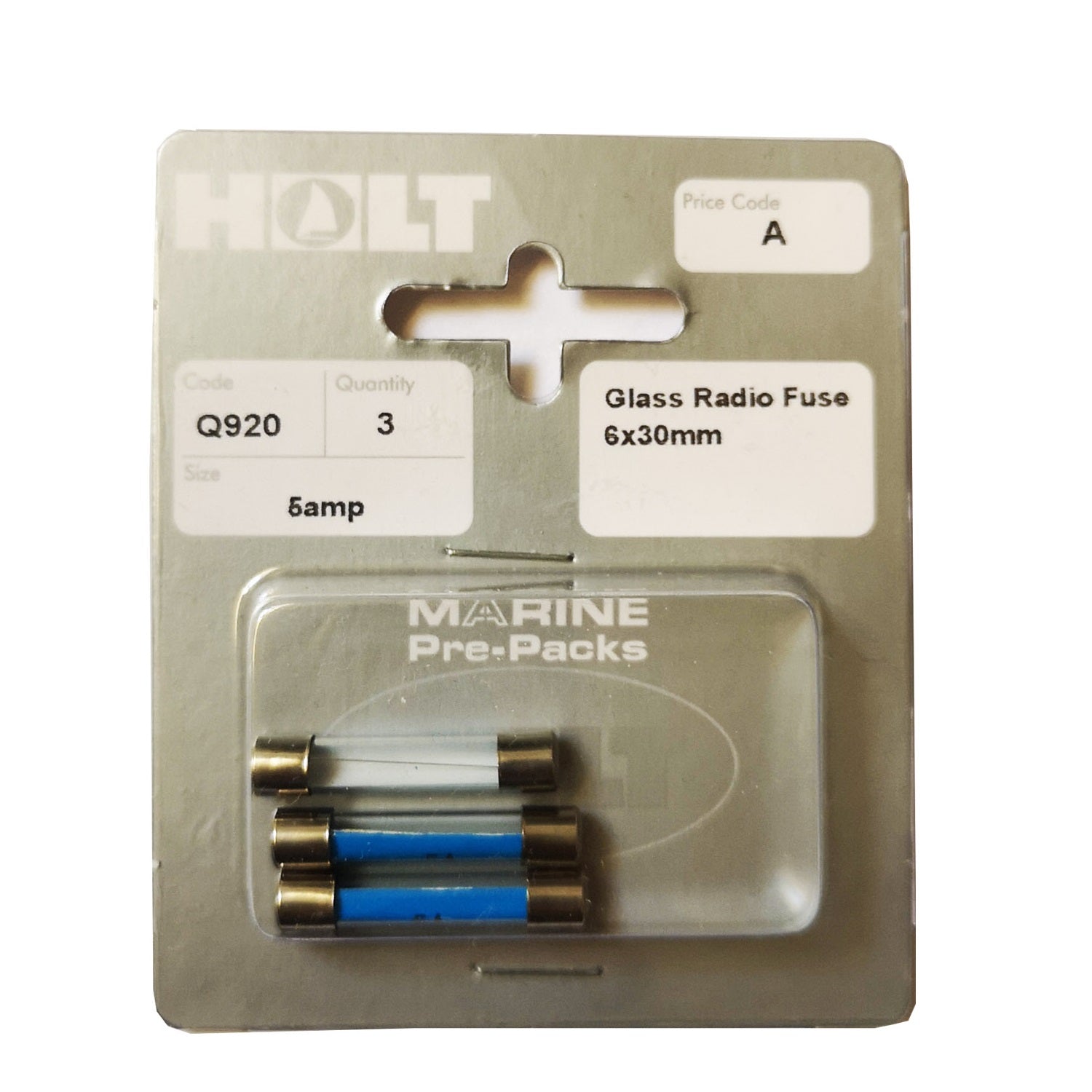 Holt Marine Q920 Glass Radio Fuse Pkt3 - 5amp - Premium Fuses from Holt Marine - Just $2.25! Shop now at W Hurst & Son (IW) Ltd