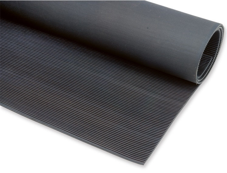 Ribbed Black Rubber Mat 1Mtr Wide - Cut To Length - Premium Carpet Sundries from William Armes - Just $19.5! Shop now at W Hurst & Son (IW) Ltd