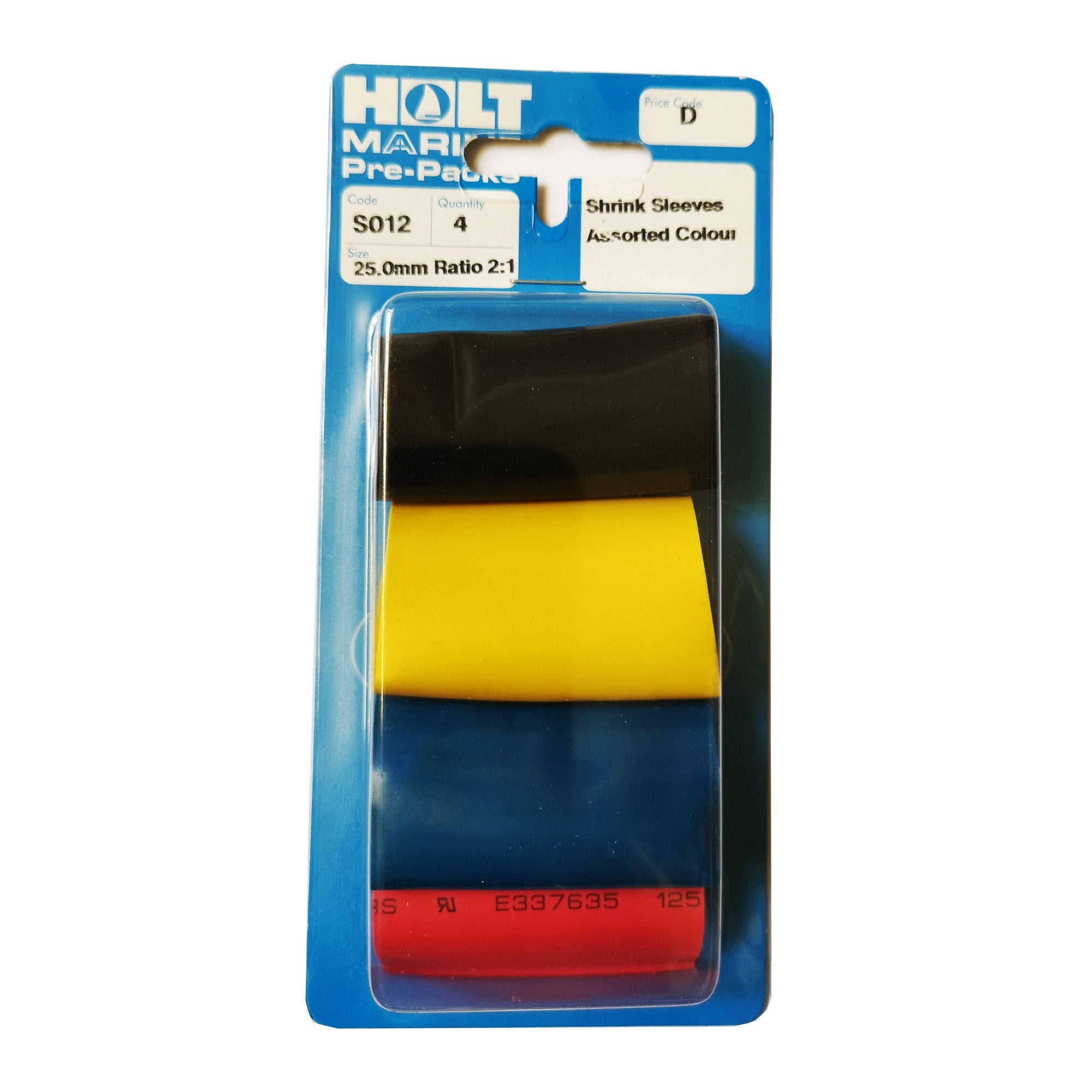 Holt Marine S012 Shrink Sleeves 25mm Assorted Colours - Pkt4 - Premium Chain / Rope Fittings from Holt Marine - Just $4.7! Shop now at W Hurst & Son (IW) Ltd