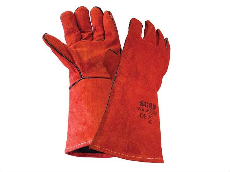 Scan Welders Gauntlets - Red - Premium Gloves from SCAN - Just $9.3! Shop now at W Hurst & Son (IW) Ltd