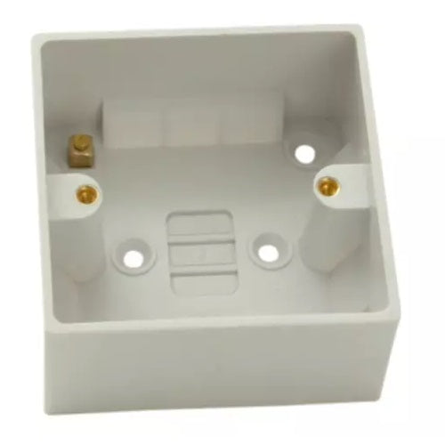 Pattress Surface Box Single White - 44mm to 47mm - Premium Pattress / Surface Box from SMJ - Just $2.50! Shop now at W Hurst & Son (IW) Ltd