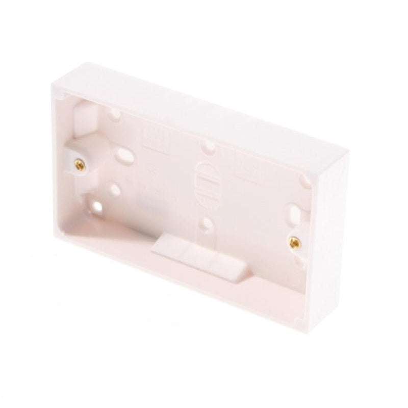 Pattress Surface Box Double White - 25mm to 30mm - Premium Pattress / Surface Box from SMJ - Just $1.85! Shop now at W Hurst & Son (IW) Ltd