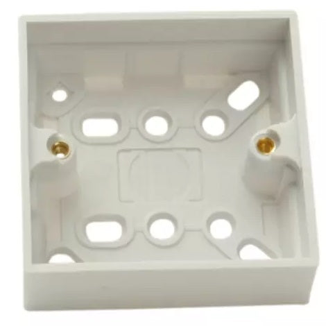 Pattress Surface Box Single White - 25mm to 30mm - Premium Pattress / Surface Box from SMJ - Just $0.98! Shop now at W Hurst & Son (IW) Ltd
