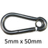 Holt Marine Snap Hook Stainless Steel - Various Sizes 5mm x 50mm - F762 Snap Hooks Holt Marine Brand_Holt Marine Collections_Hooks / Eyes Google Product Holt Marine Hooks & Eyes Ironmongery Product Type_Snap Hooks