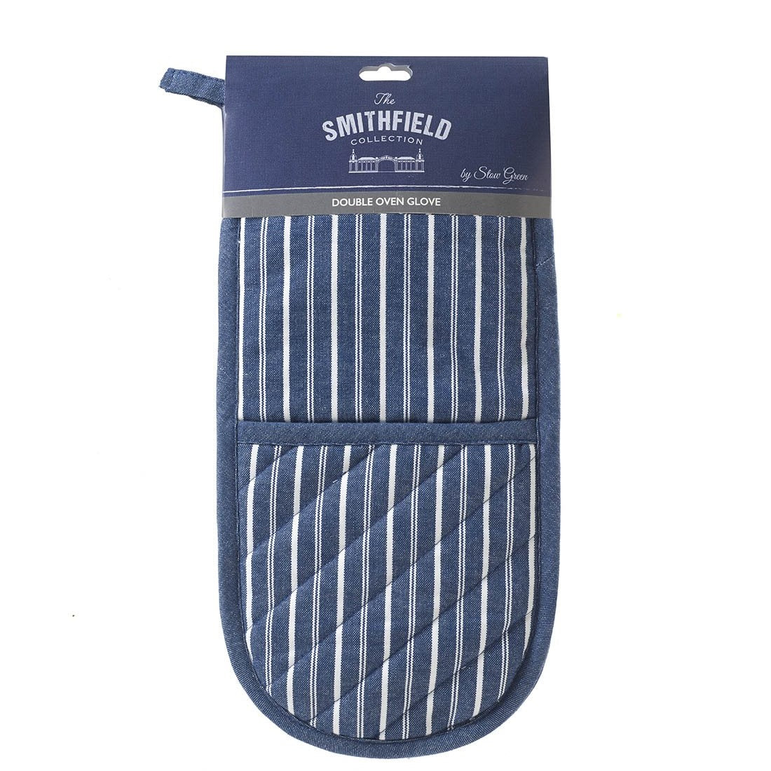 Stow Green 4701/SMBS Smithfield Double Oven Glove - Butchers Stripe Oven Gloves Stow Green Aprons & Oven Gloves etc Brand_Stow Green Collections_Aprons and Oven Gloves cooking & baking Google Product Product Type_Oven Gloves Stow Green Textiles