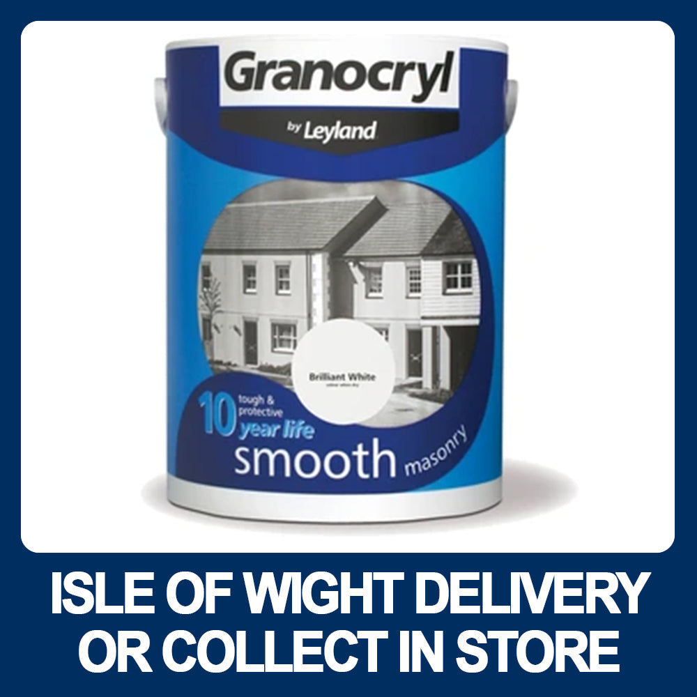 Granocryl Smooth Masonry Paint 5 Litre - White - Premium Masonry Paint from stax - Just $26.95! Shop now at W Hurst & Son (IW) Ltd