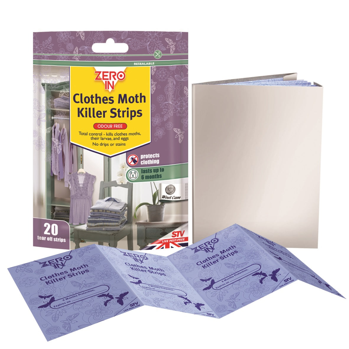 Zero In ZER429 Clothes Moth Killer Strips - Pack of 20 - Premium Insect from STV - Just $4.49! Shop now at W Hurst & Son (IW) Ltd