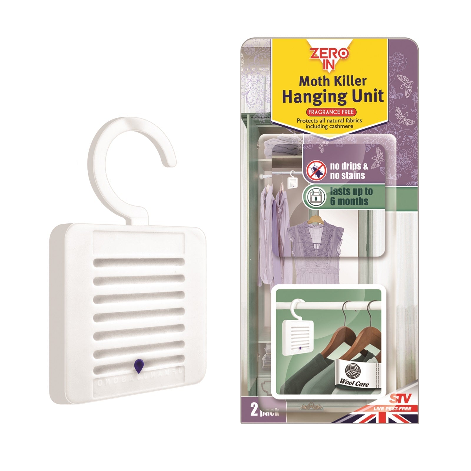 Zero In ZER432 Moth Killer Hanging Unit - Pack of 2 - Premium Insect from STV - Just $4.75! Shop now at W Hurst & Son (IW) Ltd