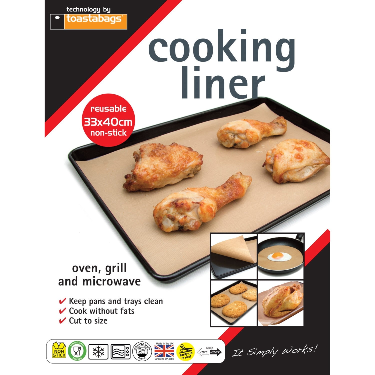 Planit CSG3340PP Cooking Liner Reusable 33cm x 40cm - Premium Baking from Planit Products Ltd - Just $1.25! Shop now at W Hurst & Son (IW) Ltd