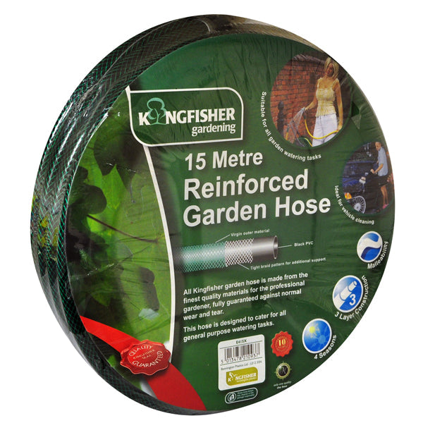 Kingfisher E415X Reinforced Garden Hose 15 Metre - Premium Garden Hoses / Reels from Kingfisher - Just $8.99! Shop now at W Hurst & Son (IW) Ltd