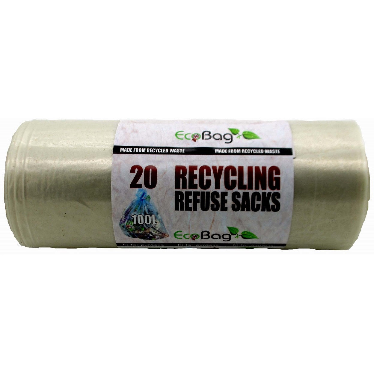 Ecobag 232 Recycling Refuse Sacks 100Ltr - Pack of 20 - Premium Bin Liners from ecobag - Just $2.45! Shop now at W Hurst & Son (IW) Ltd