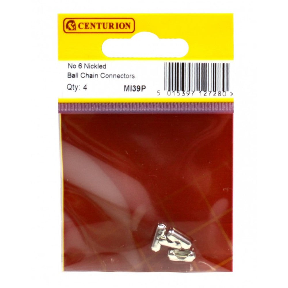 Centurion MI39P No. 6 Ball Chain Connectors - Nickel Plated - Pk 4 - Premium Plugs / Strainers from Centurion - Just $1.2! Shop now at W Hurst & Son (IW) Ltd