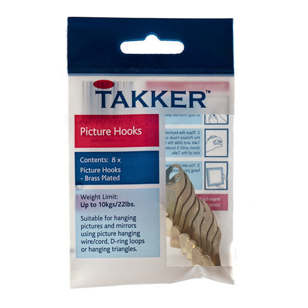 Takker PH20 Picture Hooks Set of 8 - Premium Picture Hanging from Takker - Just $3.95! Shop now at W Hurst & Son (IW) Ltd
