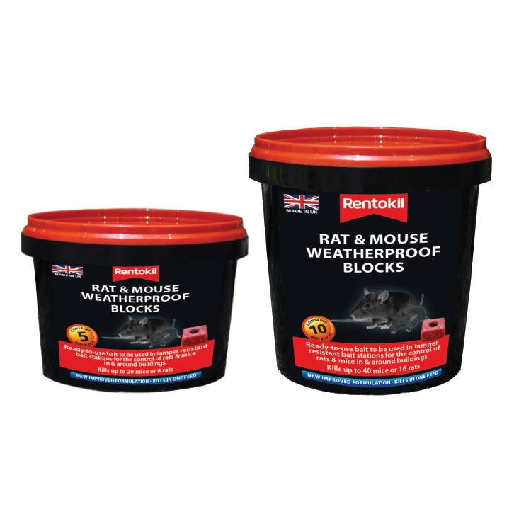Rentokil Rat & Mouse Weatherproof Bait Blocks - Various Sizes - Premium Rodent from Rentokil - Just $6.30! Shop now at W Hurst & Son (IW) Ltd