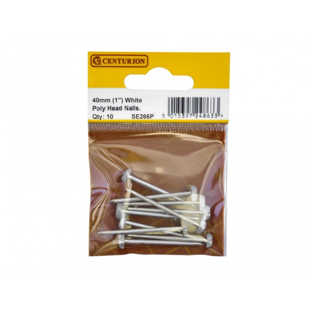 Centurion SE266P White Poly Head Nails - Pack of 10 - Premium B from Centurion - Just $1.99! Shop now at W Hurst & Son (IW) Ltd