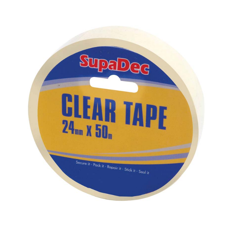SupaDec Clear Tape 24mm x 50m - Premium Clear Tape from stax - Just $0.76! Shop now at W Hurst & Son (IW) Ltd